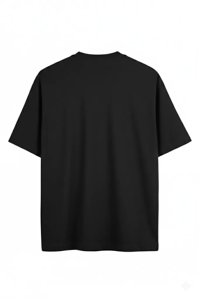 Plain black  tshirt back side.webp