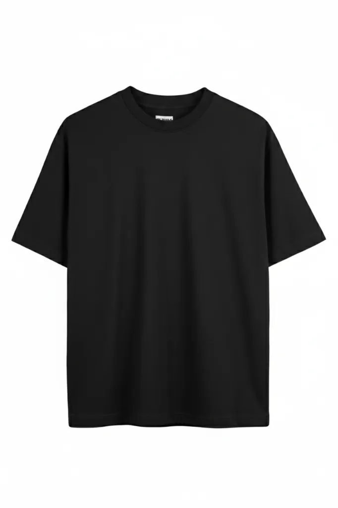 Plain  black tshirt front side.webp