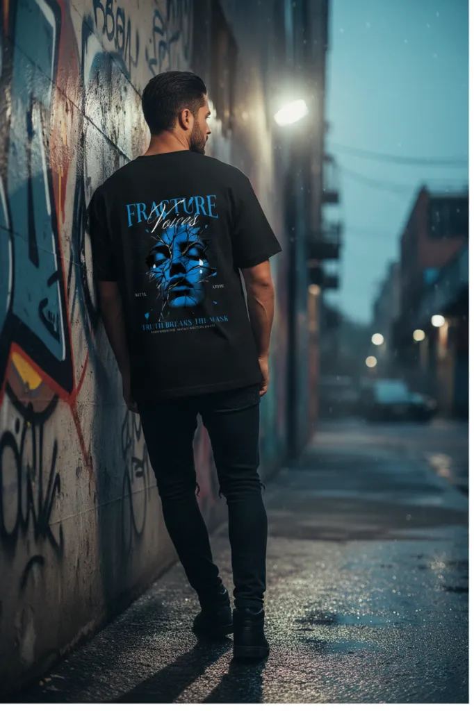 Back Print Oversized Cotton T-Shirt (Men/Women) (L)