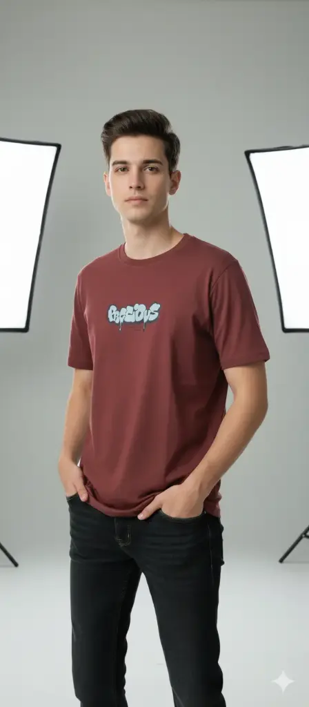 H&M-185- Oversized Cotton T-Shirt  (L)