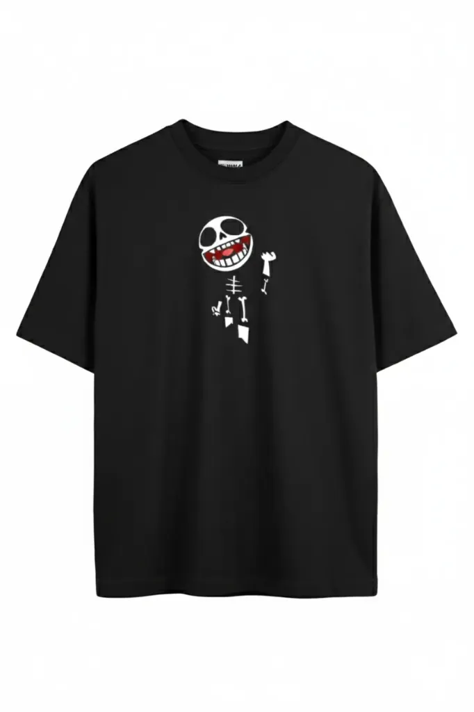 small sceleton Oversized Cotton T-Shirt (Men/Women)