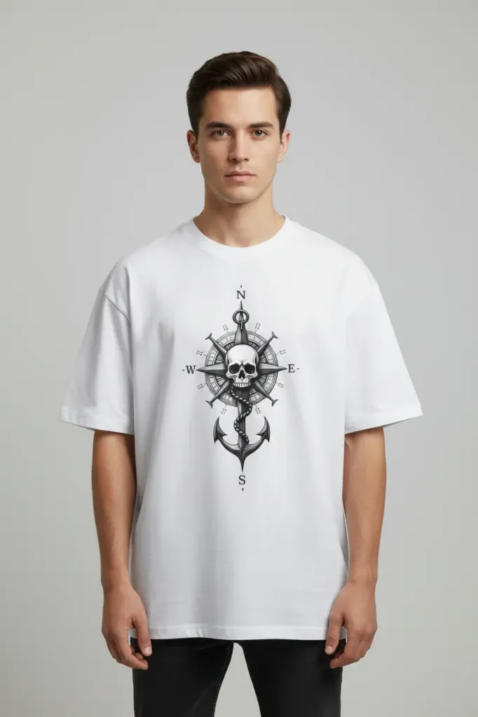 Direction Oversized Cotton T-Shirt (Men/Women) (L)